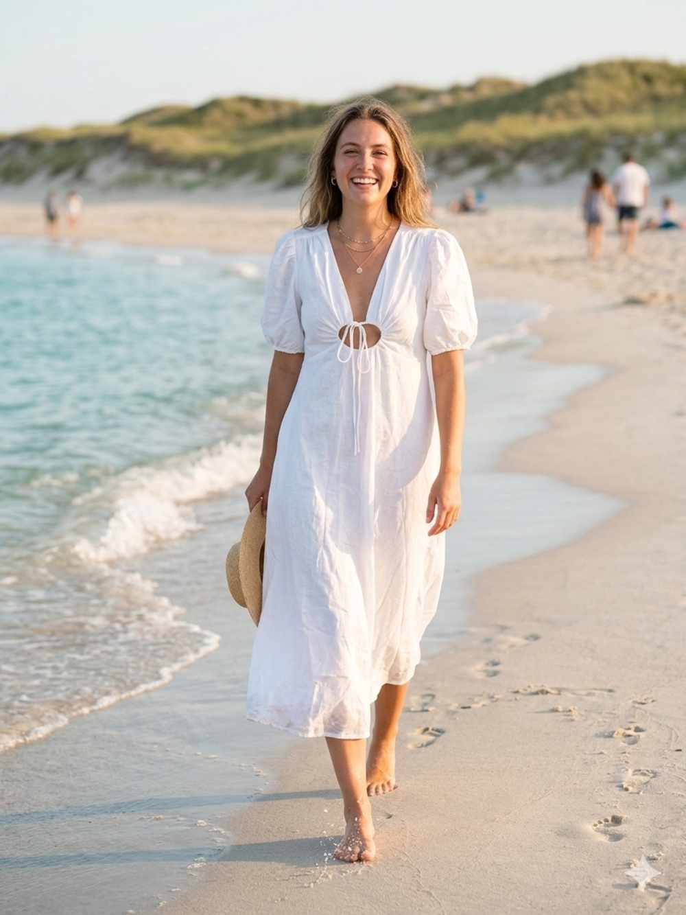 Showpo White Beach Dress NWT 100% Cotton